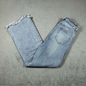 Risen high-rise wide-leg blue jeans Size 28x31